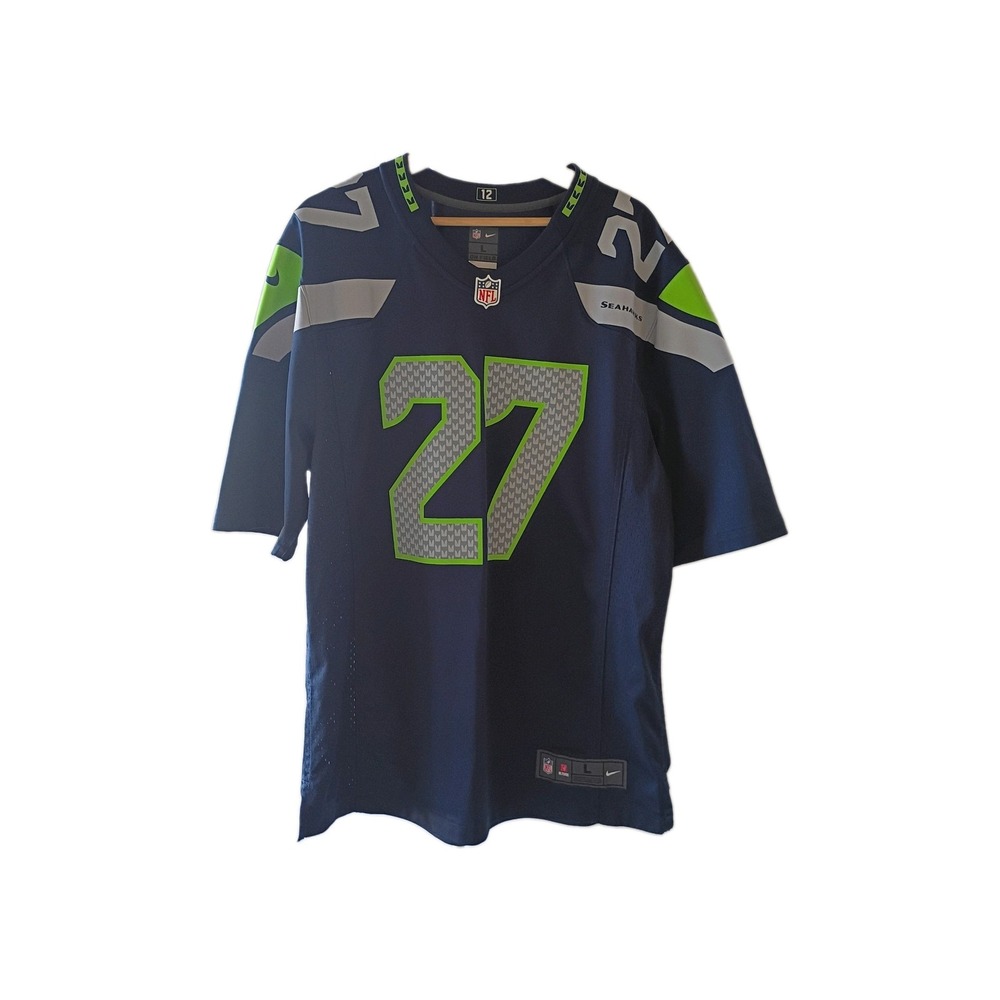 Nike NFL Seattle Seahawks Eddie Lacy 27 On Field Jersey Blue Green Mens L